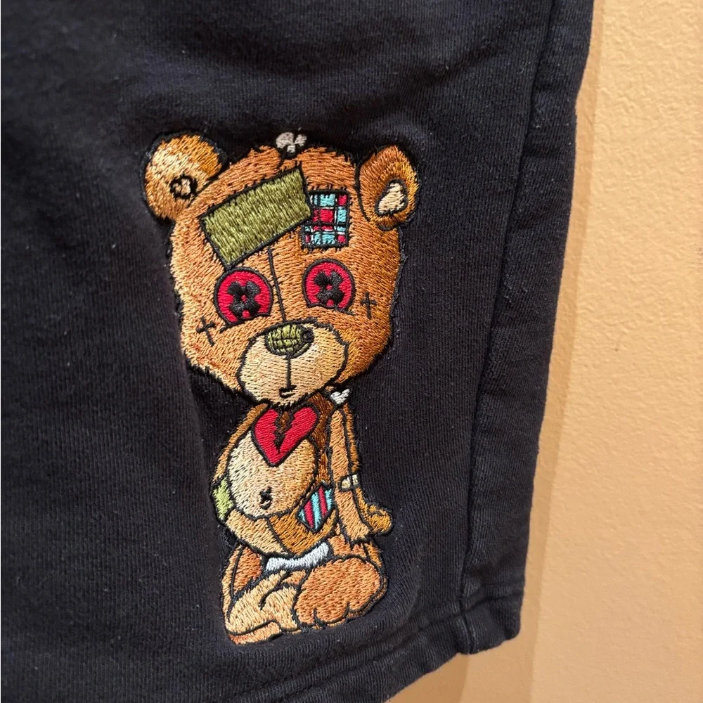 Sniper Gang Apparel Heartless fleece lining Size SP Bear Embroidered Shorts